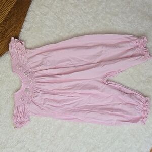 Castles and Crowns Pink Smocked Outfit, Infant Girl 18/24 Month, Great Condition